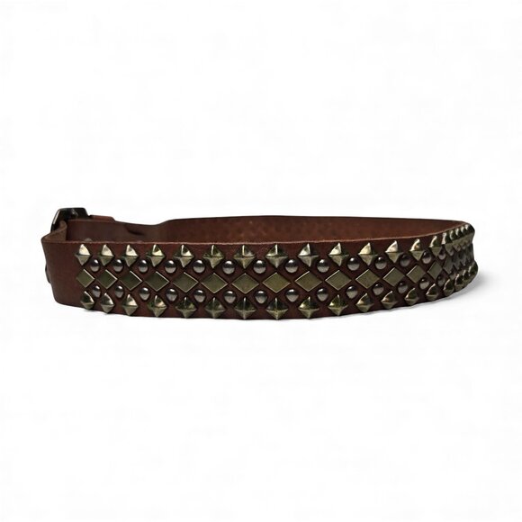 True Religion Studded Belt Men Chunky Allover Metal Accent Rockstar Weighted 40 - Picture 3 of 8